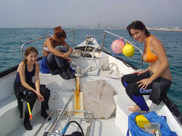 Marta, Anabel i Elena despres de gaudir de l'inmersió